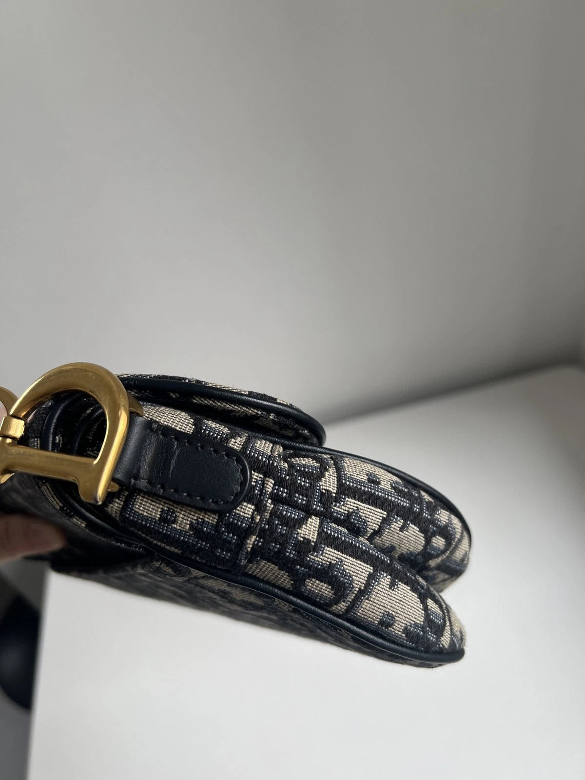 Dior Saddle Black Gold Shoulder Bag Excellent