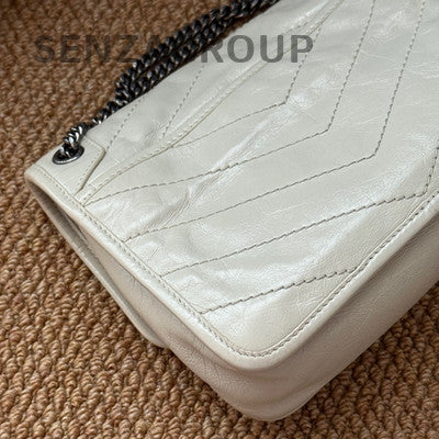 Saint Laurent YSL Niki Small Silver Chain Crossbody Bag Women