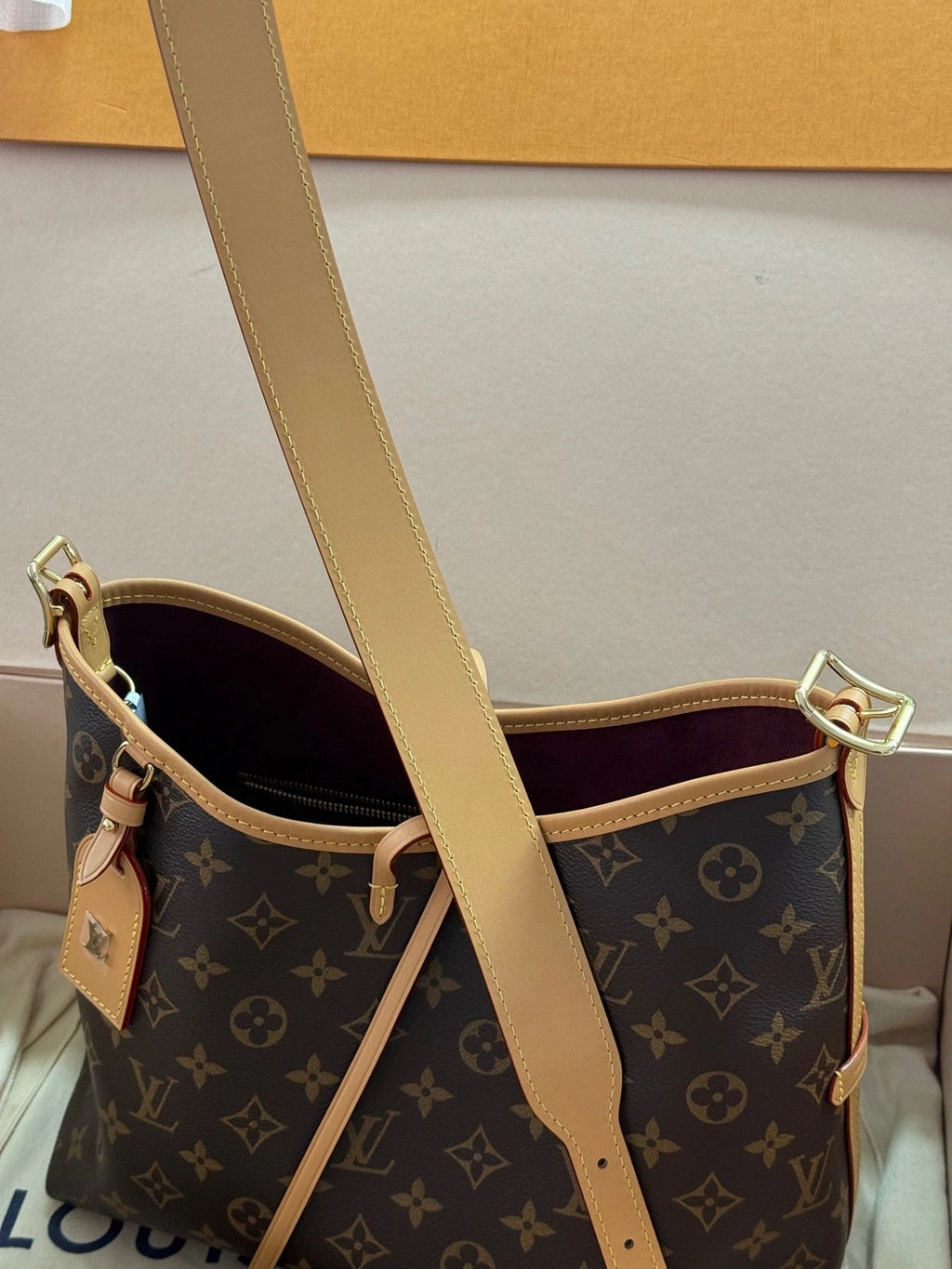 Louis Vuitton Carryall Canvas Tote Bag Excellent