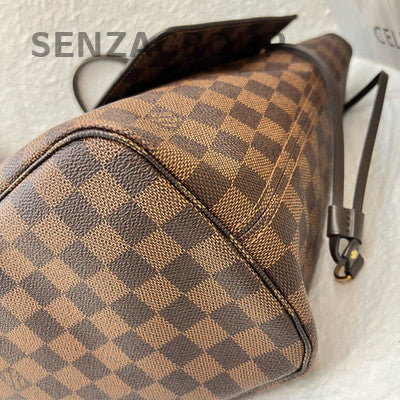 Louis Vuitton Neverfull MM Damier Ebene Tote Shoulder Bag Brown Women