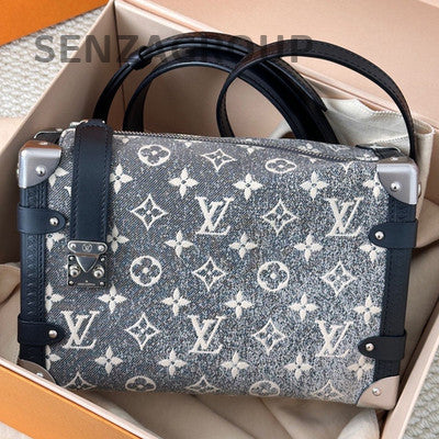 Louis Vuitton Monogram Denim Medium Shoulder Bag - Classic Grey Silver
