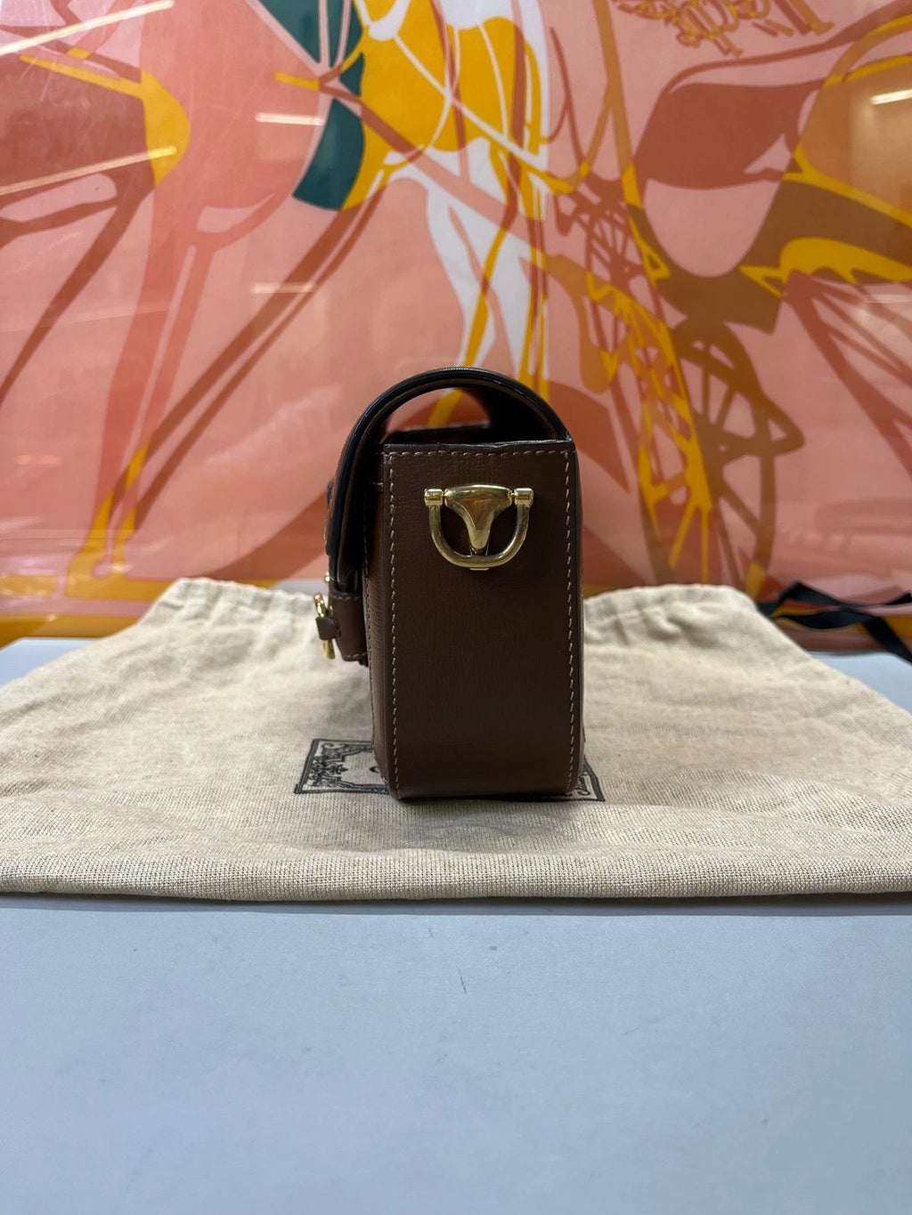 Gucci 1955 Horsebit Canvas Baguette Shoulder Bag For Women
