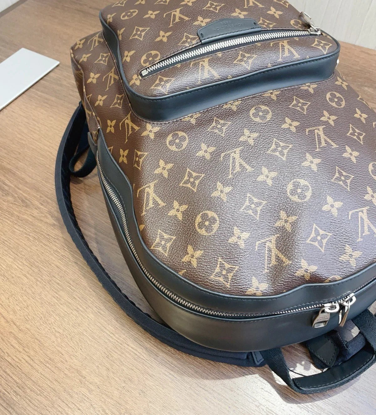Louis Vuitton Monogram Macassar Canvas Backpack Top Handle Bag Unisex