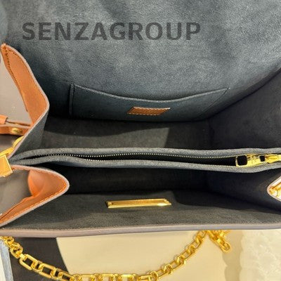 Louis Vuitton Dauphine MM Monogram Chain Shoulder Bag Gold Hardware