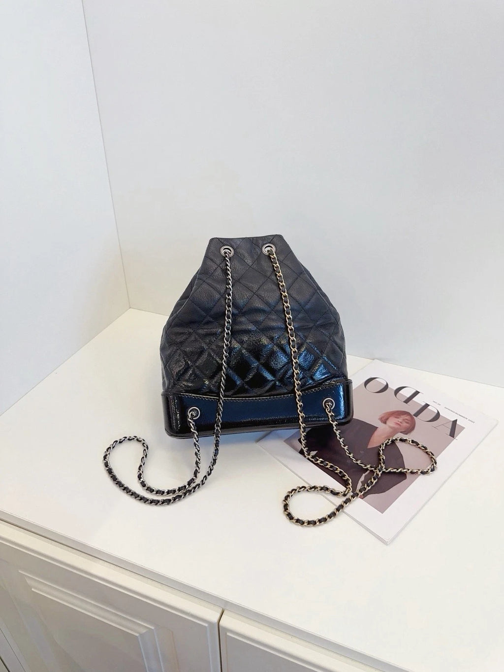 Chanel Gabrielle Medium Backpack Black Gradient Leather