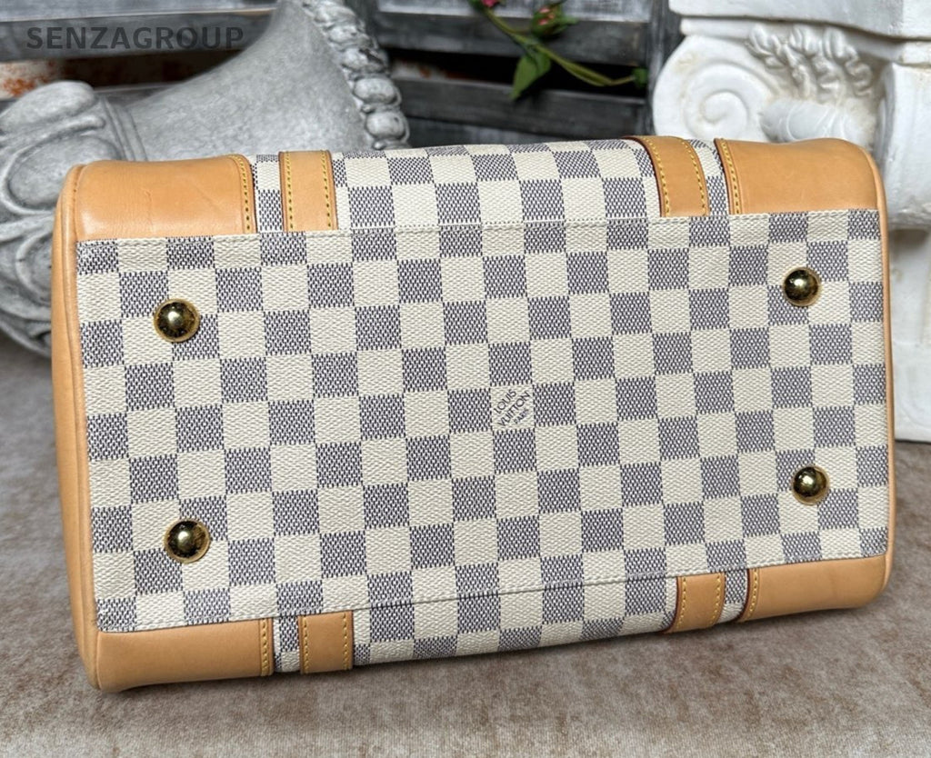 Louis Vuitton Boston White Damier Ebene Top Handle Bag Women Classic