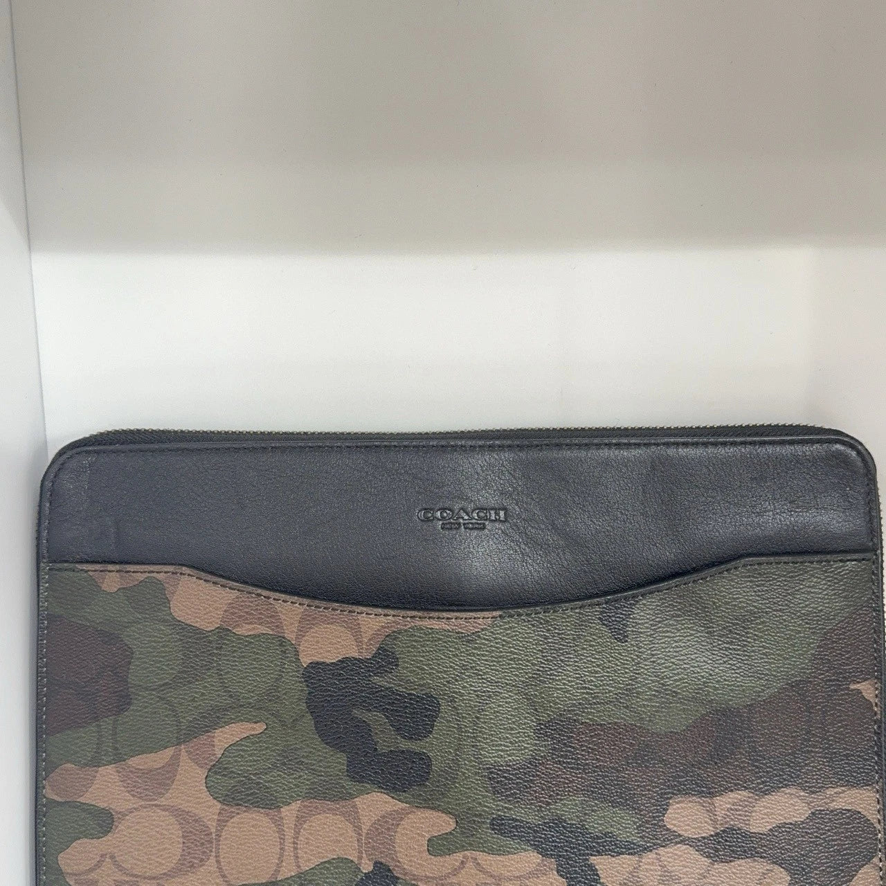 Coach Camouflage Colorblock PVC Leather Clutch Bag For Men