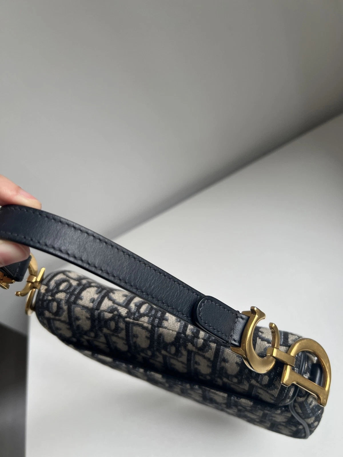 Dior Saddle Black Gold Shoulder Bag Excellent
