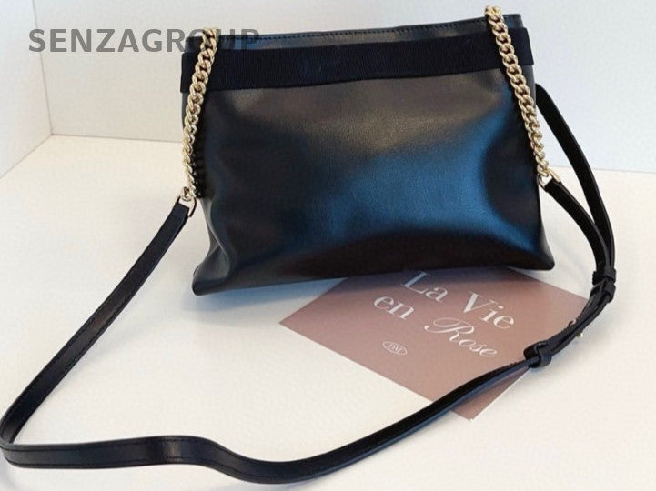 Ferragamo Leather Hobo Bag 2ways Shoulder Crossbody Bag Women Black