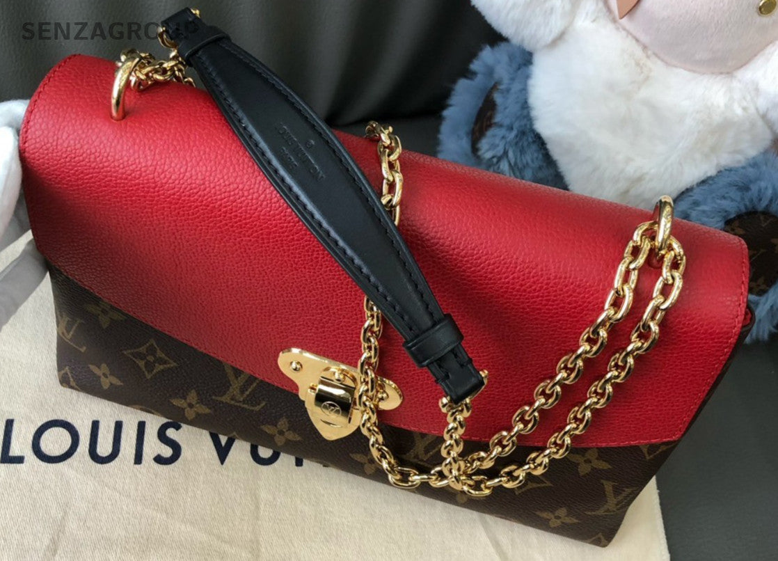 Louis Vuitton Saint Placide Chain Monogram Shoulder bag Brown Red Women