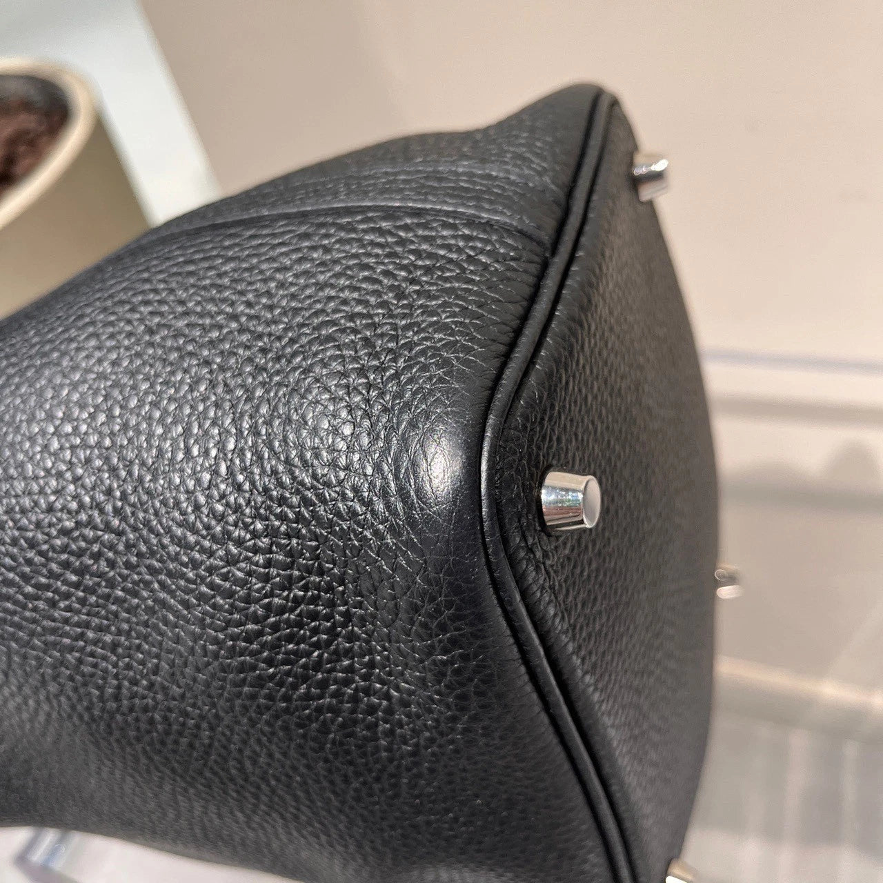 Hermes Picotin18 TC Leather Black Tote Handbag Silver Hardware