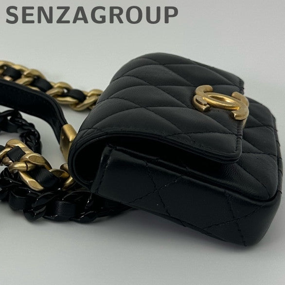 Chanel Black Gold Chain Mini Crossbody Bag Classic Fashion Women
