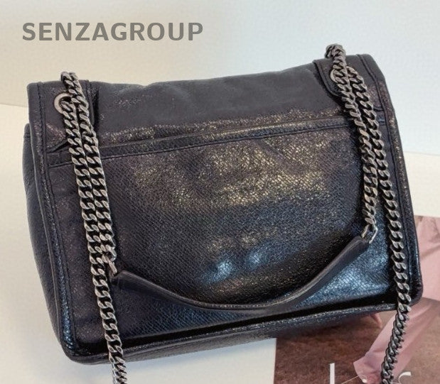 Saint Laurent Niki PM Calfskin Chain Shoulder Bag Black Silver Women Classic