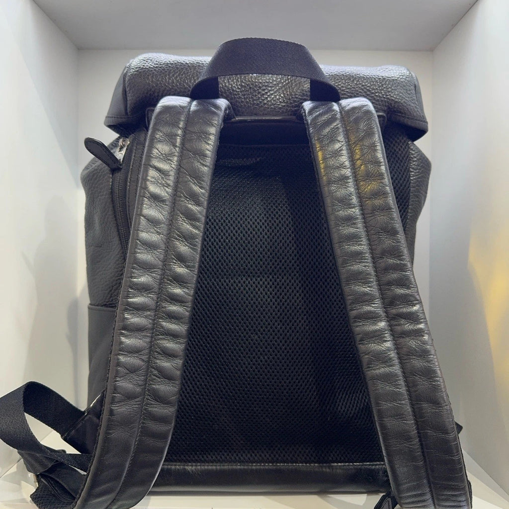 Coach Genuine Grain Leather Black Backpack For Women