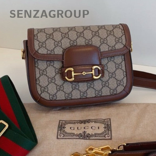 Gucci Horsebit 1955 Mini Shoulder Bag Crossbody Brown Gold Used Women Classic