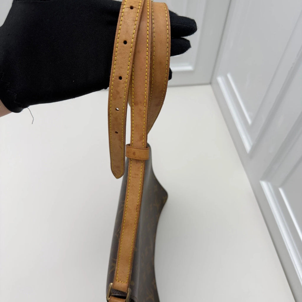 Louis Vuitton Musette Tango Monogram Shoulder Crossbody Brown Gold Women Vintage