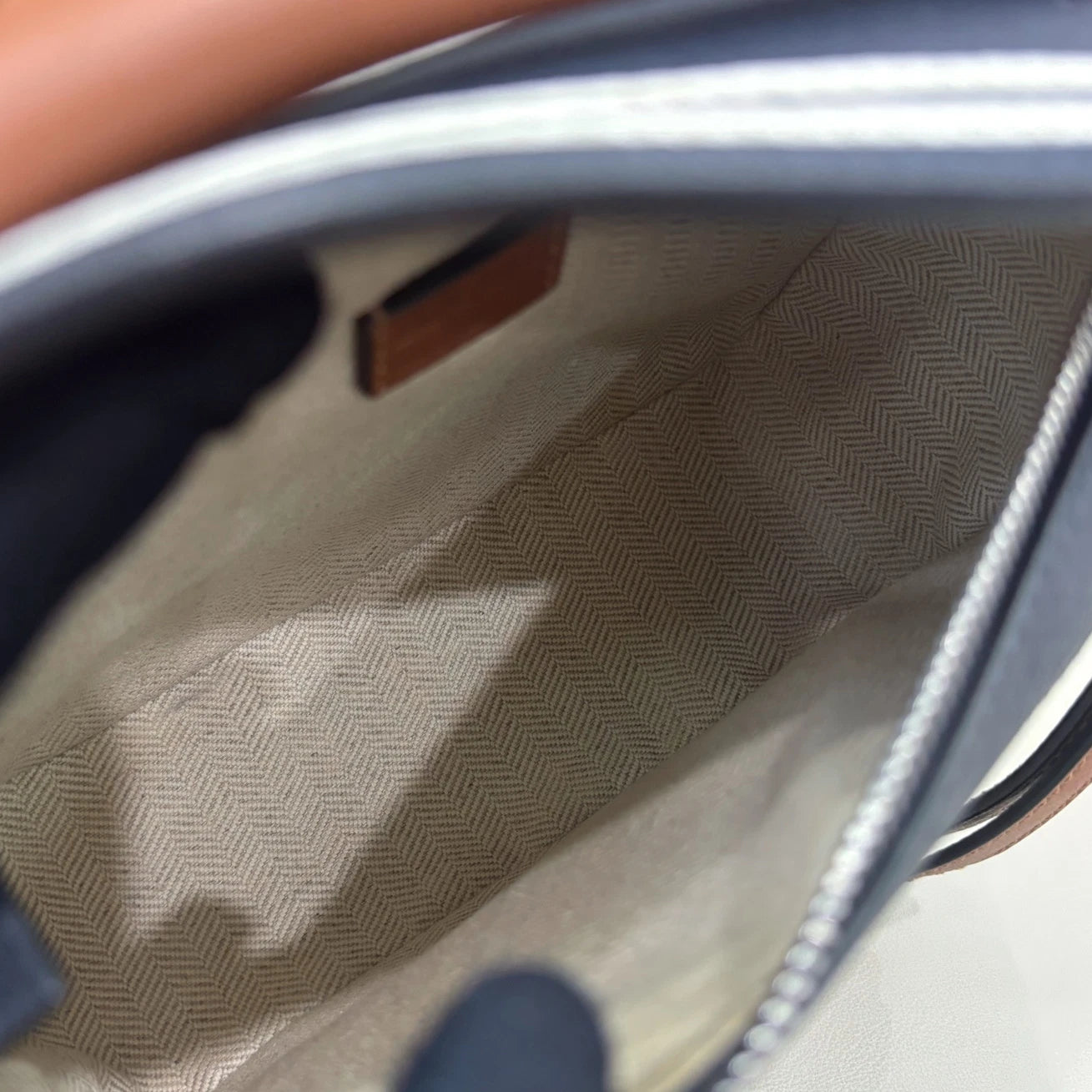 Loewe Puzzle Mini Top Handle Shoulder Crossbody Bag Navy Brown Women