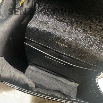 Saint Laurent Black Gold Envelope Chain Crossbody Bag Medium Classic