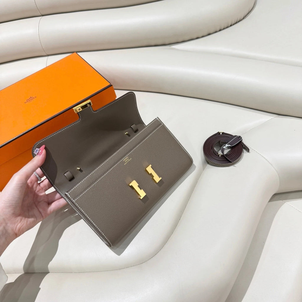 Hermès Constance To Go Wallet Crossbody Bag Etoupe Grey Classic