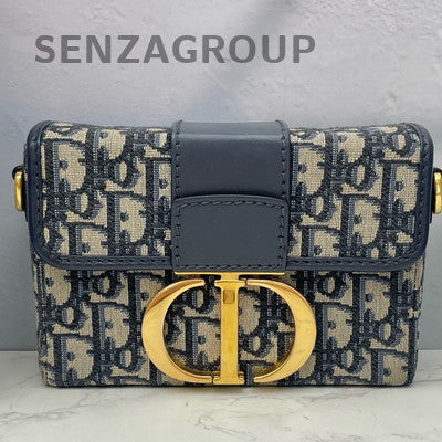 Dior Montaigne Mini Box Shoulder Crossbody Bag Black Gold Women Classic Fashion