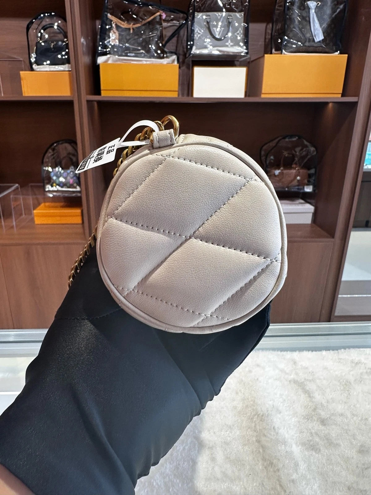 Saint Laurent Lambskin Cylinder Underarm Shoulder Bag For Women