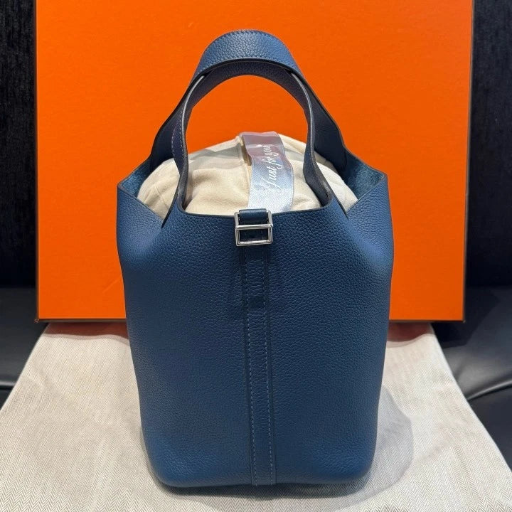 Hermès Picotin Lock 18 Bucket Top Handle Bag Blue Women Fashion D
