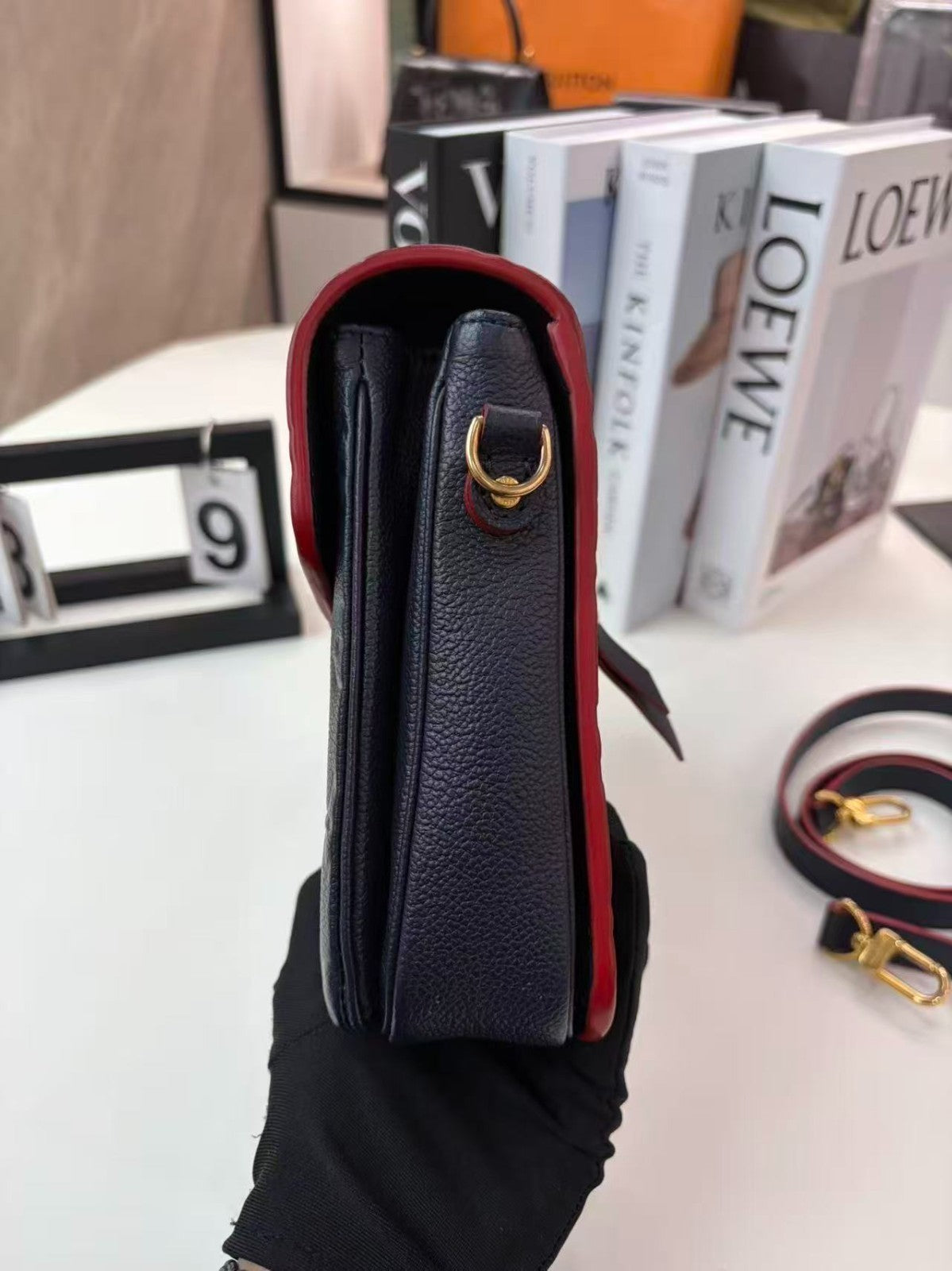Louis Vuitton Monogram Empreinte Blue Leather Pochette Métis Handbag Crossbody