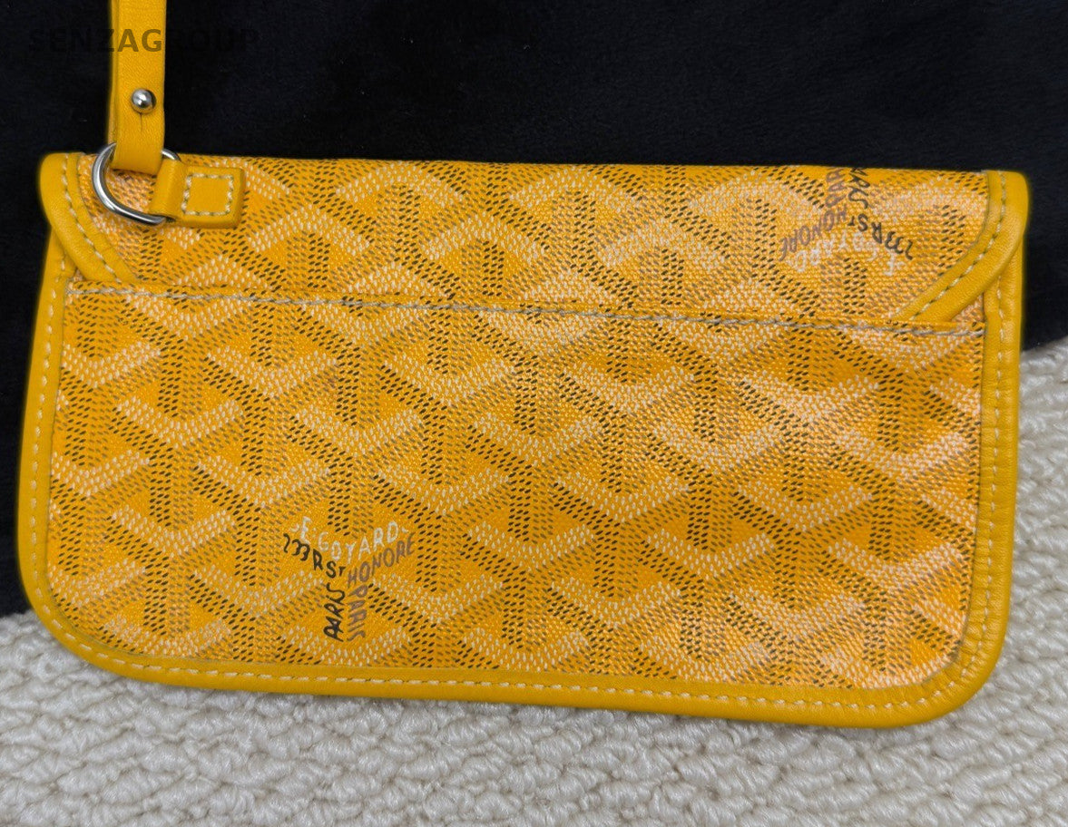 Goyard GM Canvas Monogram Tote Bag Top Handle Shoulder Bag With Pouch Yellow.