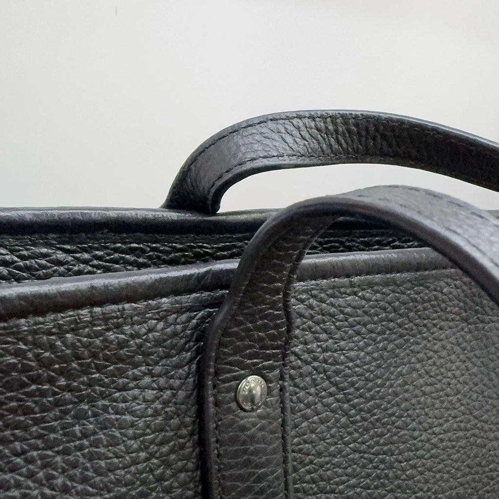 Coach Bear Print Pebbled Leather Tote Shoulder Handbag for Women Black