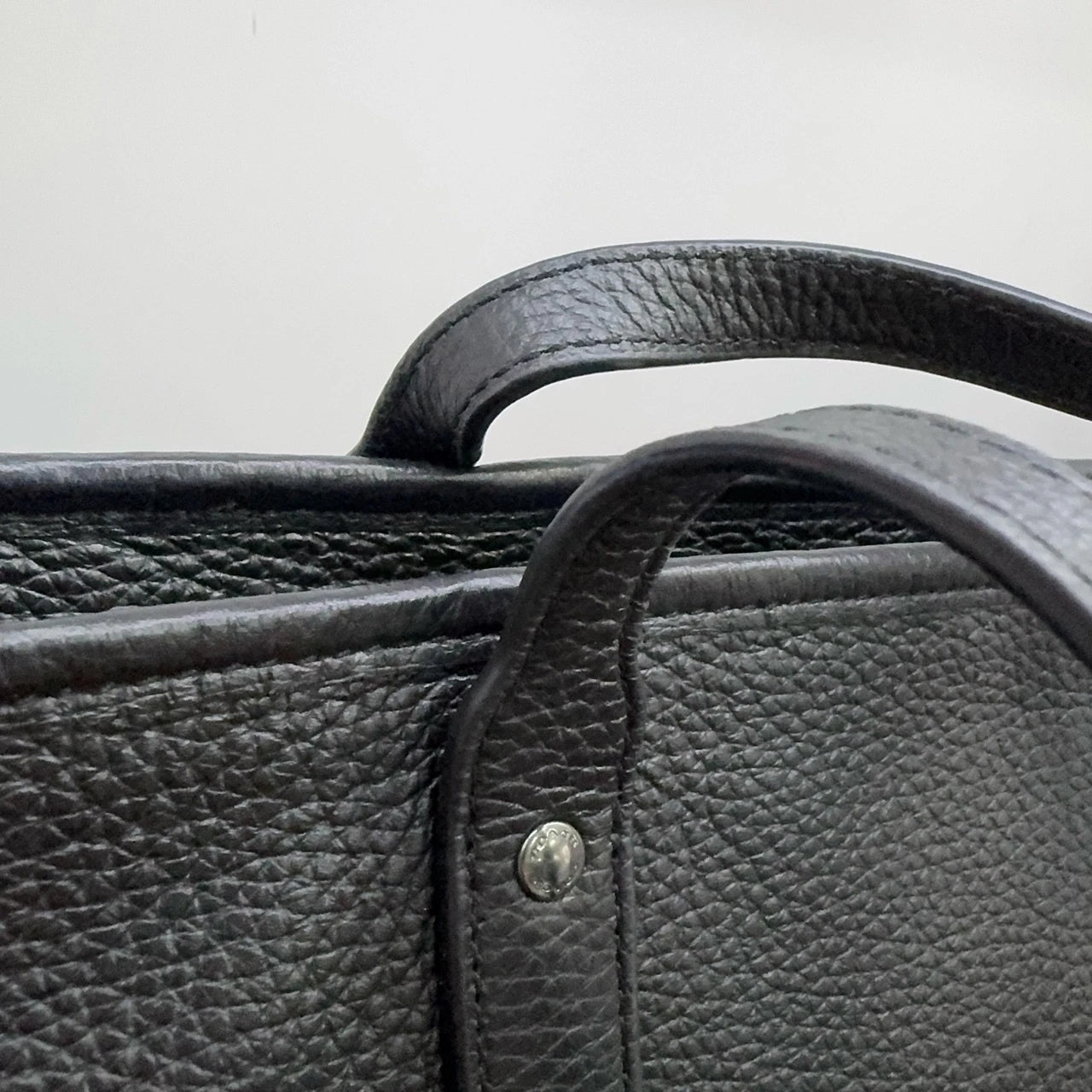 Coach Bear Print Pebbled Leather Tote Shoulder Handbag for Women Black