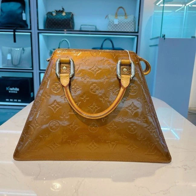 Louis Vuitton Bronze Patent Leather Handbag For Women