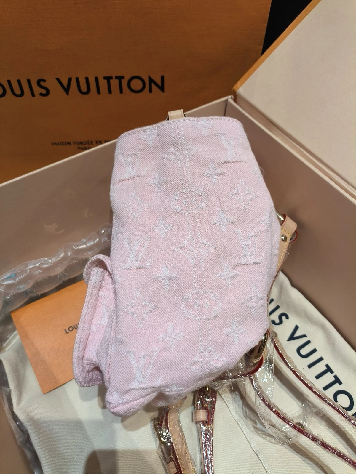 Louis Vuitton Venice Pink Denim Backpack for Women