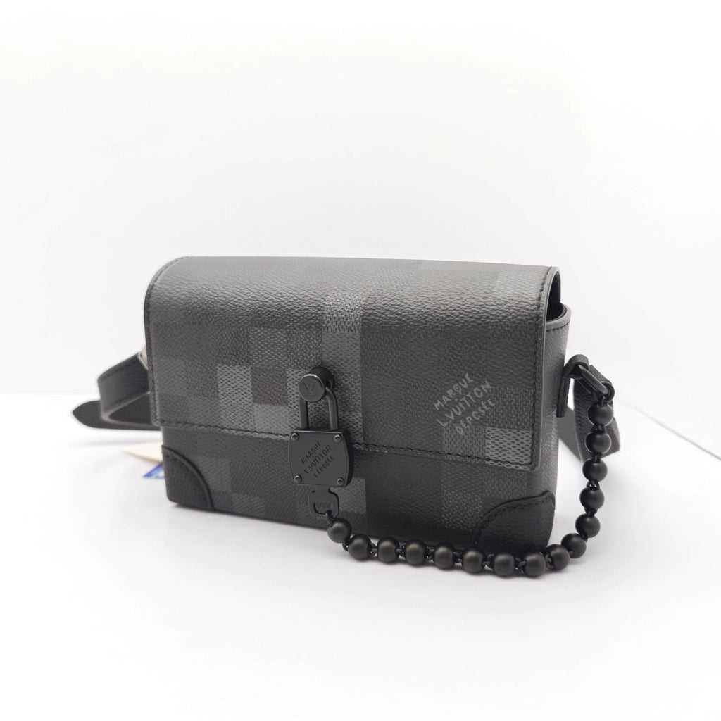Louis Vuitton Steamer Checkerboard Black Crossbody Camera Box Bag For Women