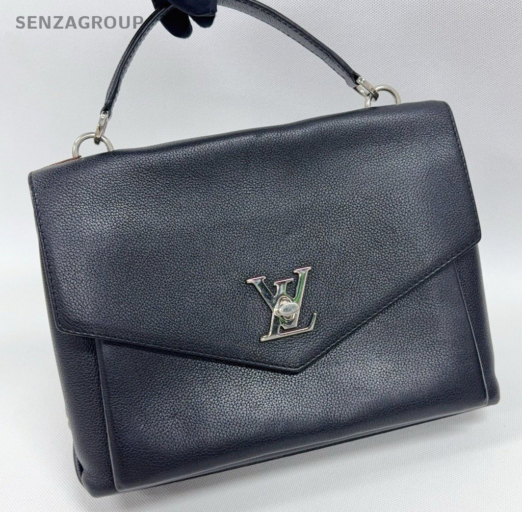 Louis Vuitton Lockme Tote Calfskin Top Handle Shoulder Crossbody Bag Women Black