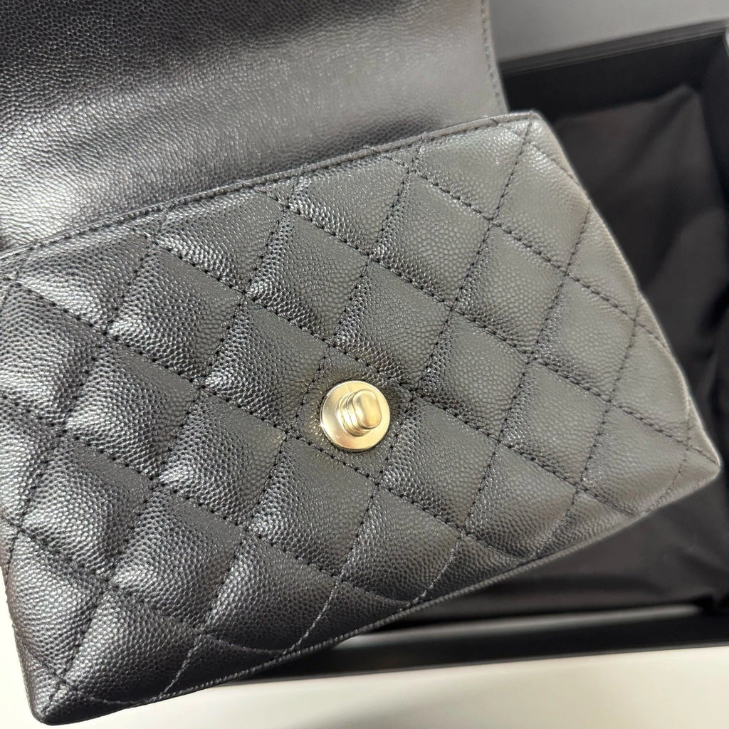 New CHANEL Coco Handle Mini Leather Top Handle Bag For Women
