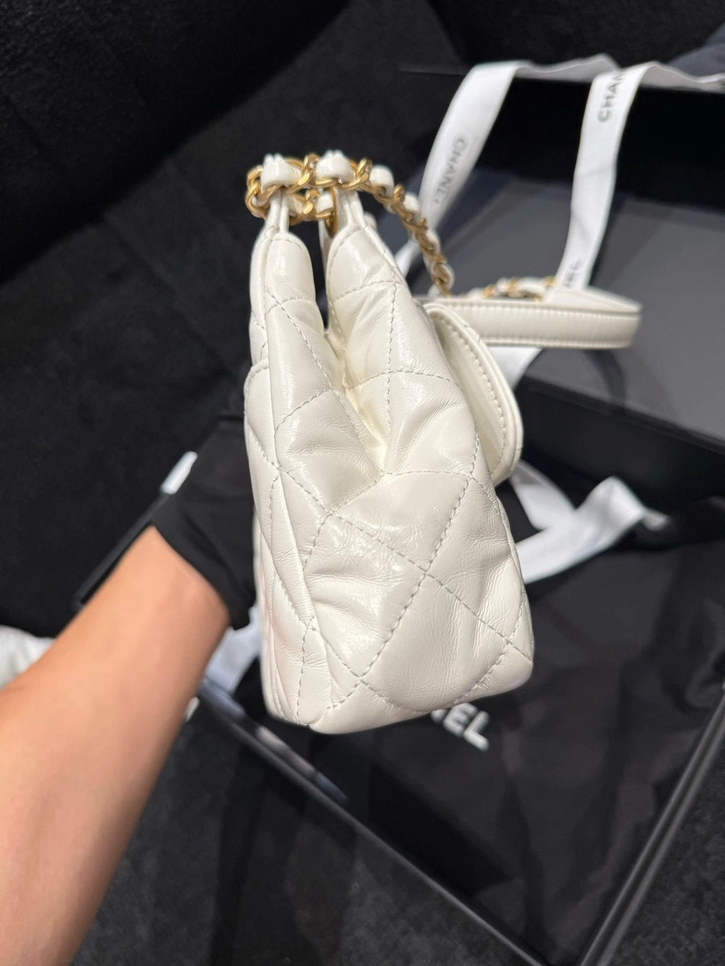 CHANEL Small Oil Wax Leather Shoulder Bag For Women