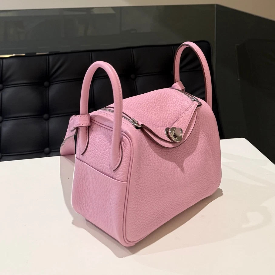 Hermès Mini Lindy Bag Pink Silver Hardware - Classic Women's Handbag
