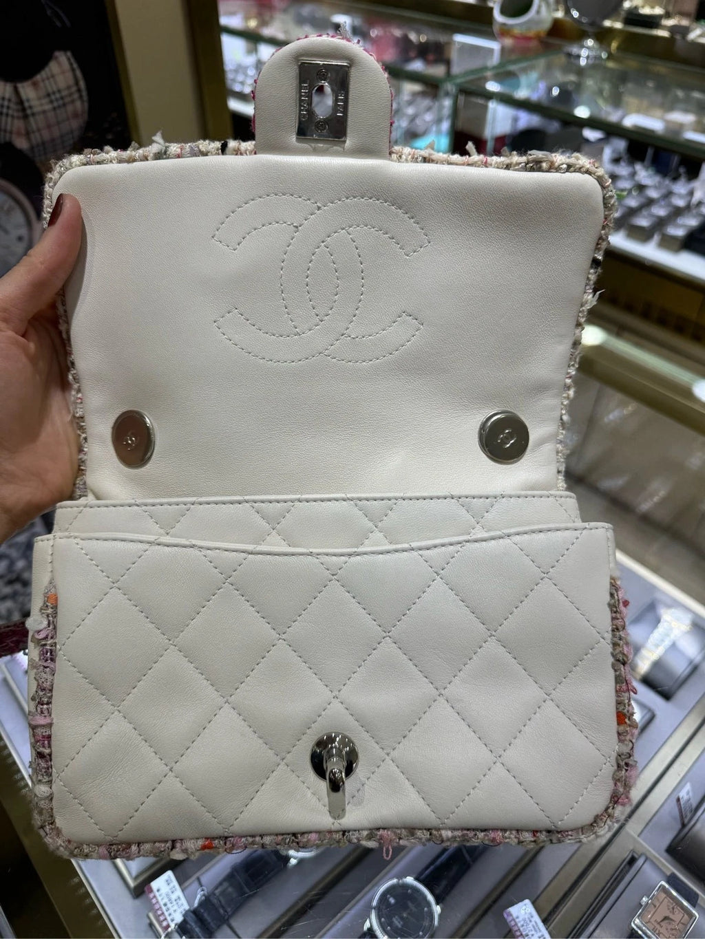Pre-owned CHANEL Lambskin CF Multiple Wear Bag For Women