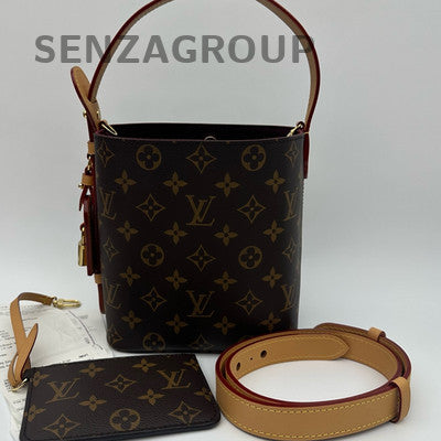 Louis Vuitton All In BB Monogram Handbag Shoulder Bag Gold Brown Classic Women