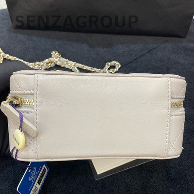 Chanel Grey Gold Hardware Trendy CC Camera Bag Chain Crossbody Women's Fashion