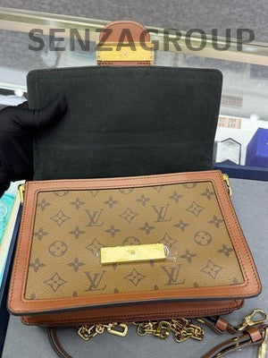 Louis Vuitton Daphne Medium Monogram Brown Gold Chain Shoulder Bag