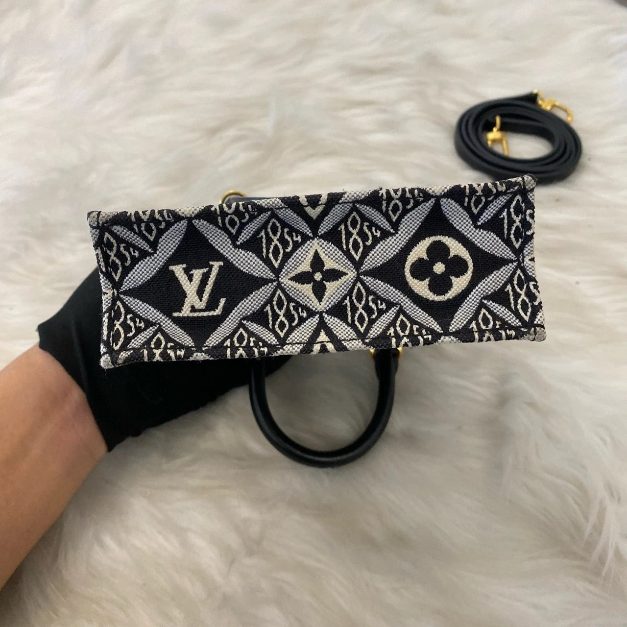 Louis Vuitton Petit Sac Plat Denim Monogram Mini Handbag Crossbody Bag
