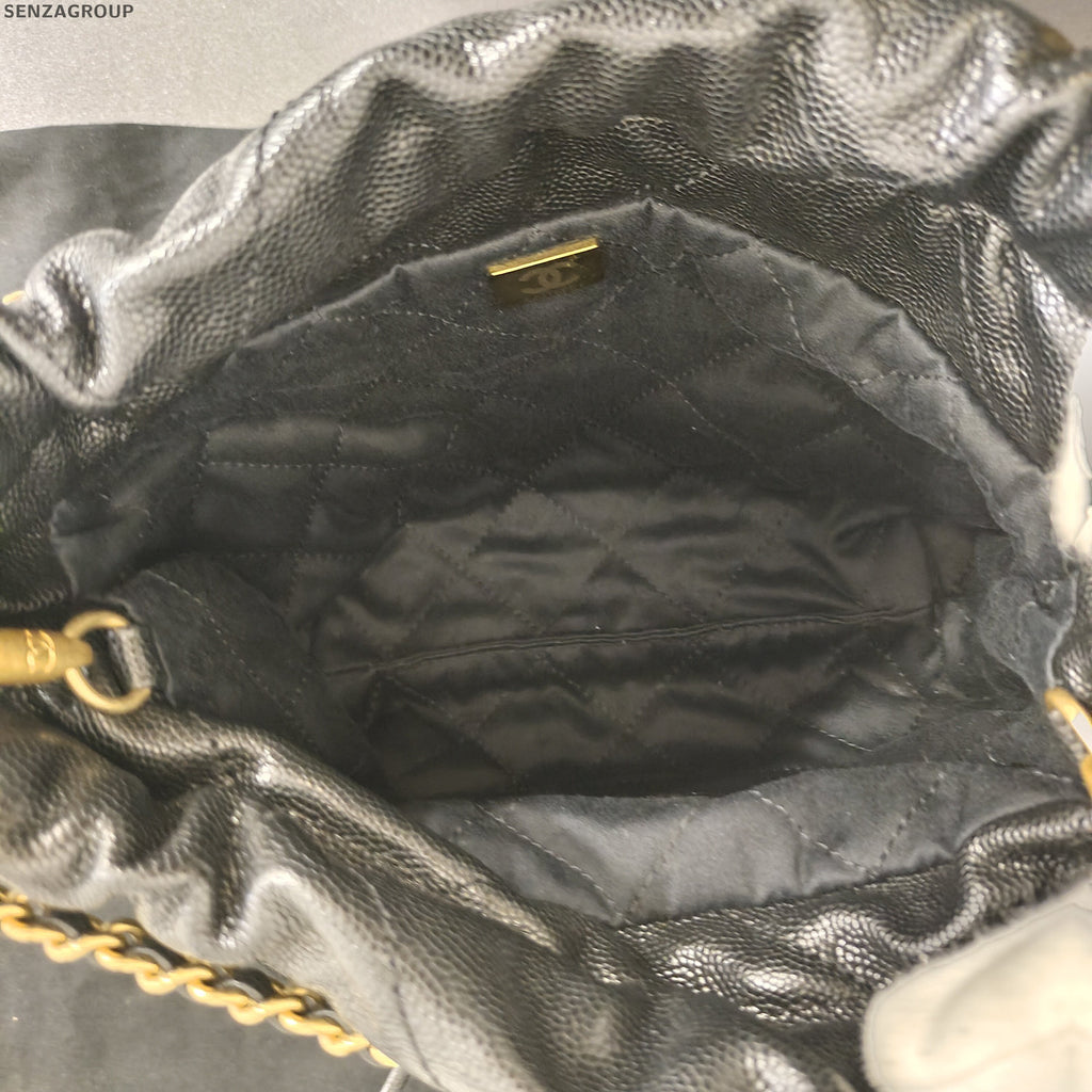 Chanel 22 Bag Mini Black Gold Chain Shoulder Bag Quilted Classic