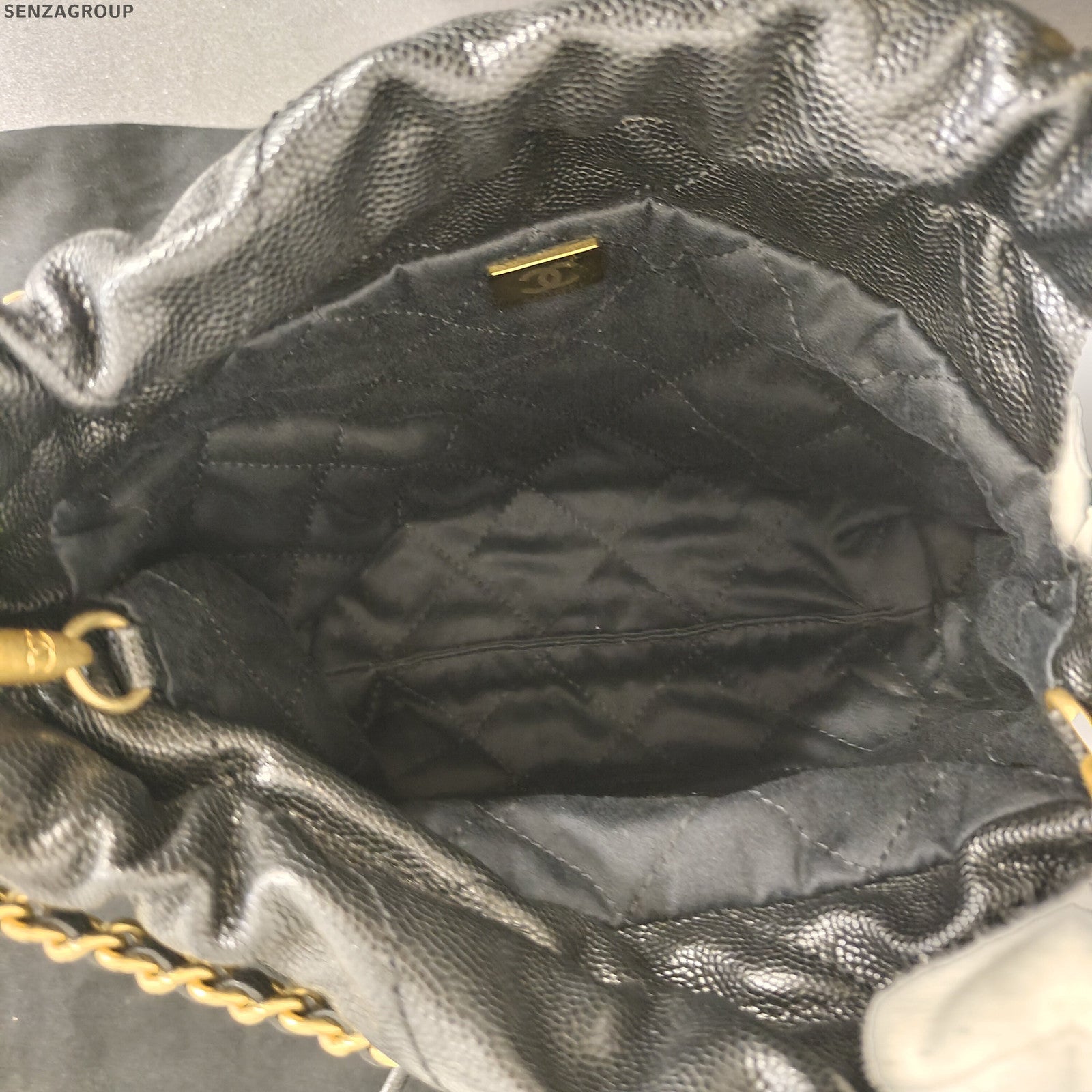 Chanel 22 Bag Mini Black Gold Chain Shoulder Bag Quilted Classic