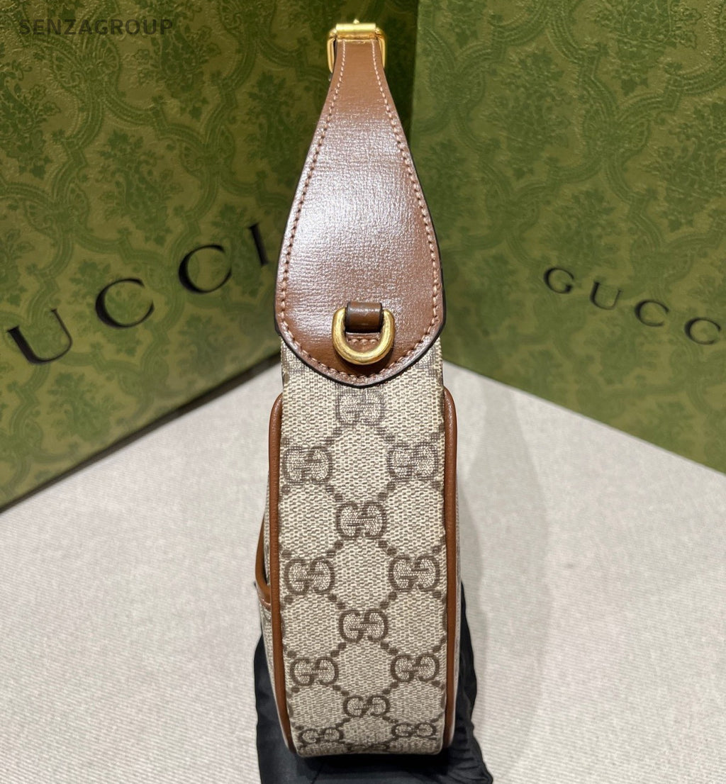 Gucci Ophidia Mini Chain Crossbody Shoulder Bag Brown Gold Women Classic Fashion