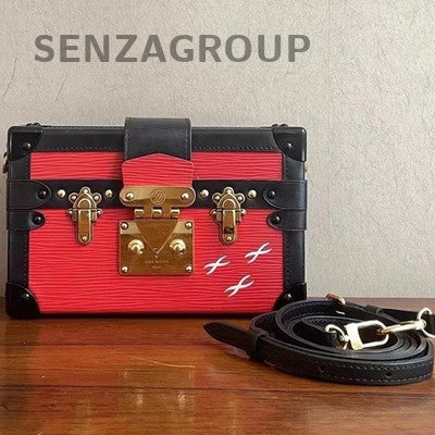 Louis Vuitton Petite Malle Epi Red Hard Box Crossbody Bag Women's Fashion