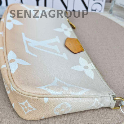 Louis Vuitton Pink White Gold Chain Crossbody Bag Women Fashion
