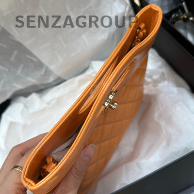 Chanel 31 Mini Bag Orange Gold Hardware Calfskin Chain Shoulder Crossbody