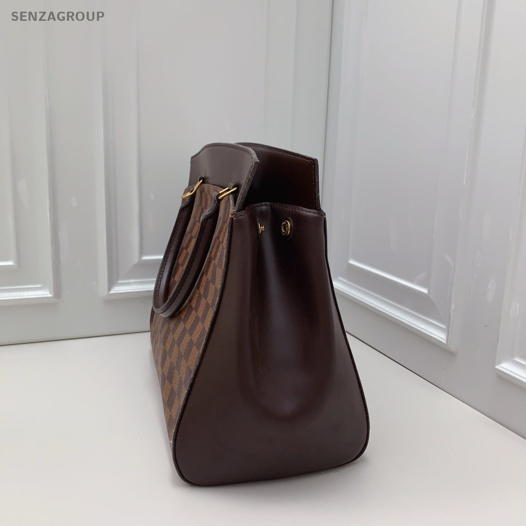 Louis Vuitton Damier Ebene Top Handle 2way Shoulder Handbag Brown