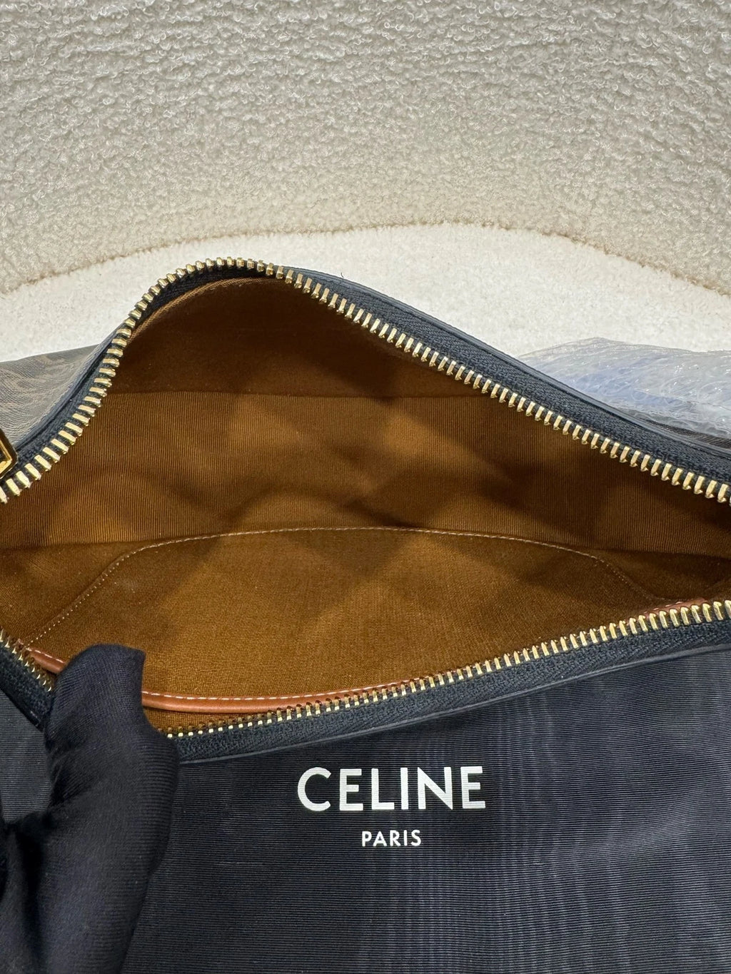 CELINE Ava Classic Monogram Canvas Shoulder Bag For Women